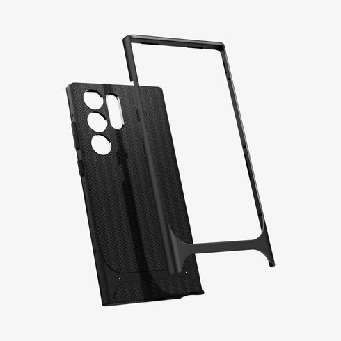 ACS05626 - Galaxy S23 Ultra Case Neo Hybrid in black showing the back